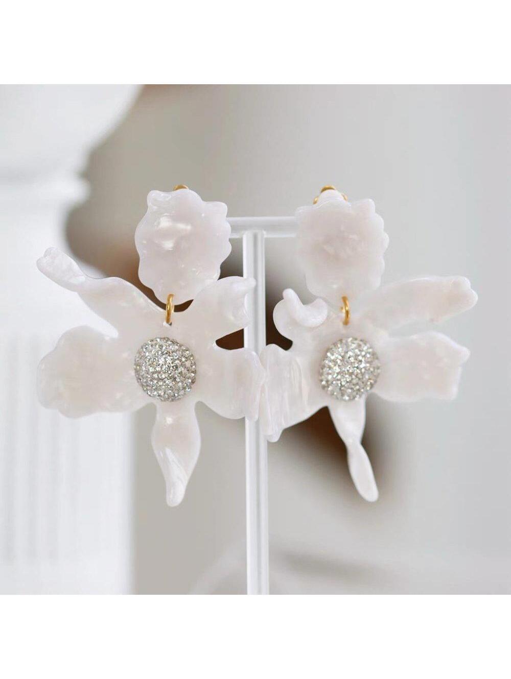 Lele Sadoughi Crystal Lily Earring Mother of Pearl